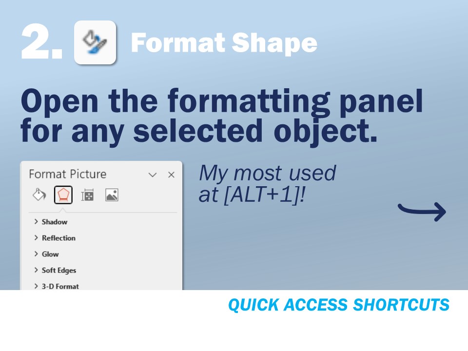 Quick Access Toolbar - Format Shape