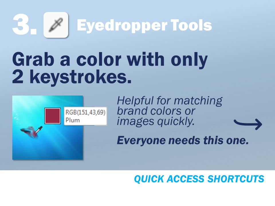 Quick Access Toolbar - Eyedropper Tools