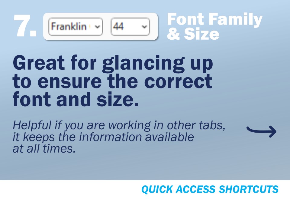 Quick Access Toolbar - Font Family and Size